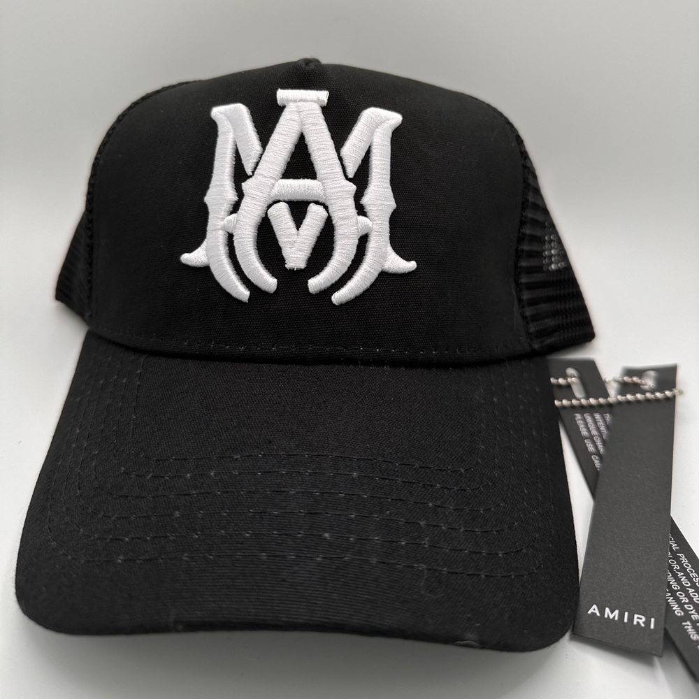 Amiri MA logo Trucker Hat black/white NWT